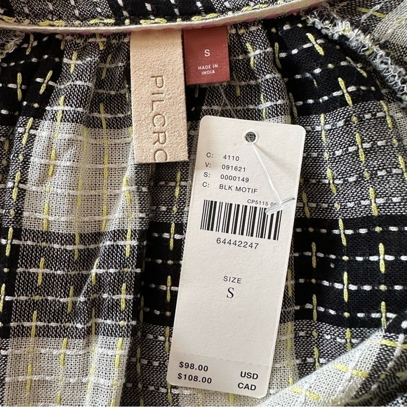 NWT Anthropologie Pilcro Wool Blend Breezy Plaid Button Up Shirt Yellow Black - Picture 14 of 16